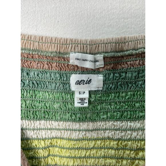 Aerie Linen Striped Mini Dress with Side Cutouts Size Small - Picture 8 of 10